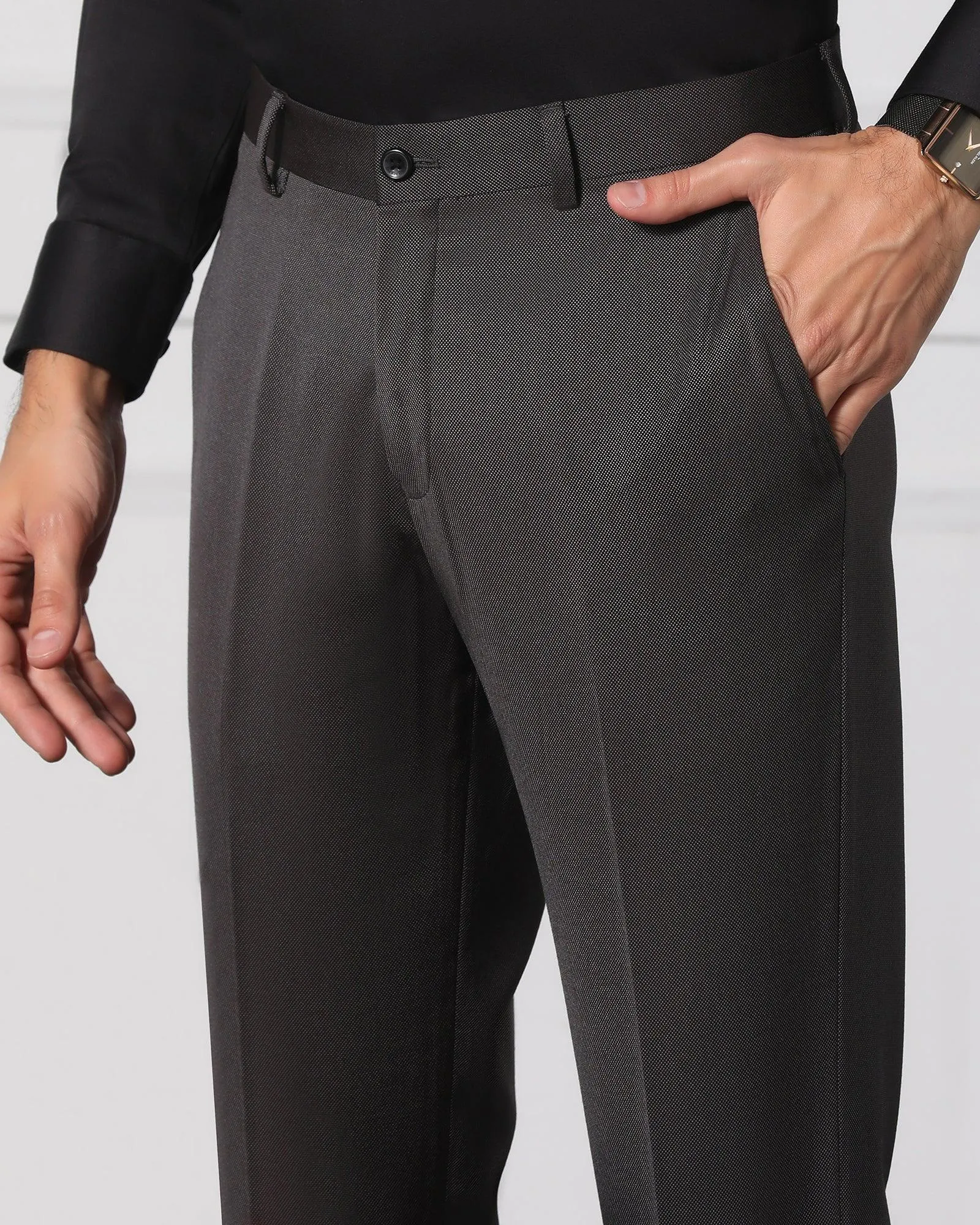 Must Haves Three Piece Grey Solid Formal Suit - Jaguar