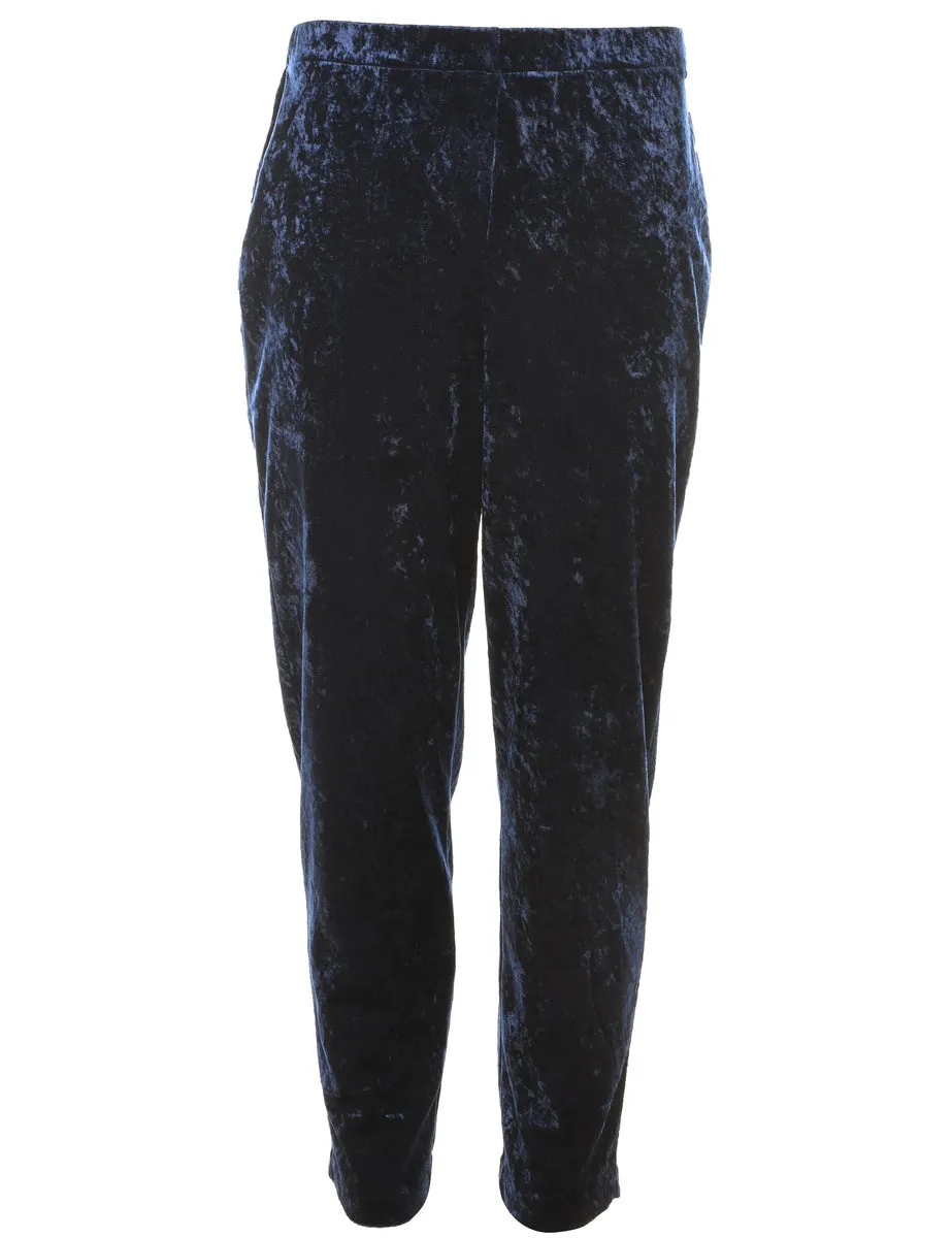 Navy Velvet Trousers - W27 L28