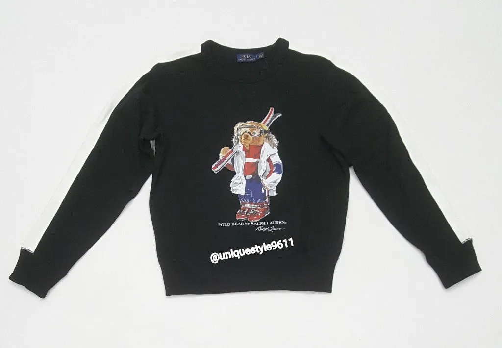 Nwt Polo Ralph Lauren Women's Black Skiing Bear Sweatshirt