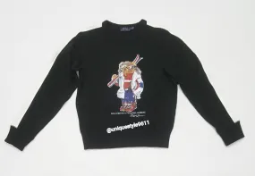 Nwt Polo Ralph Lauren Women's Black Skiing Bear Sweatshirt