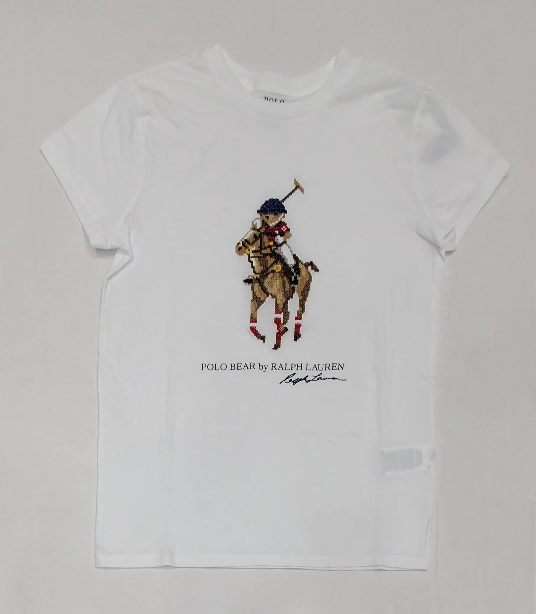 Nwt Polo Ralph Lauren Women's White Big Pony Patch Teddy Bear Tee