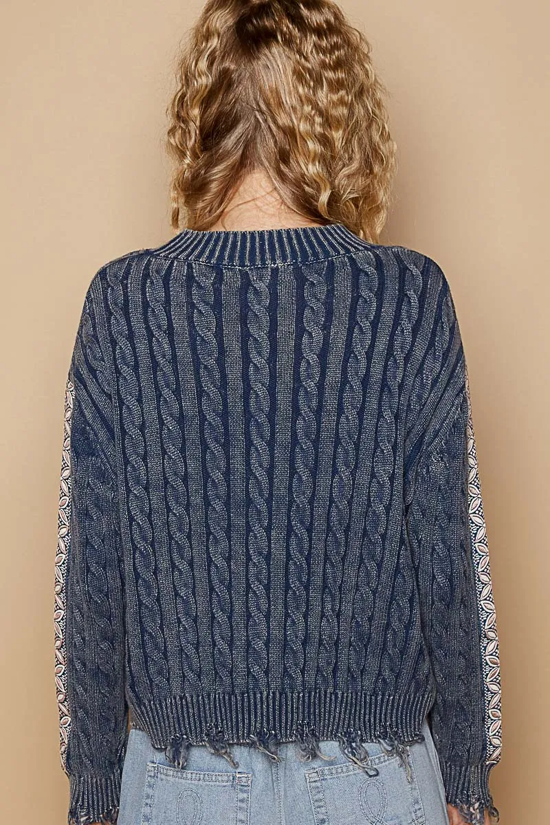 Peace Distressed Sweater #291
