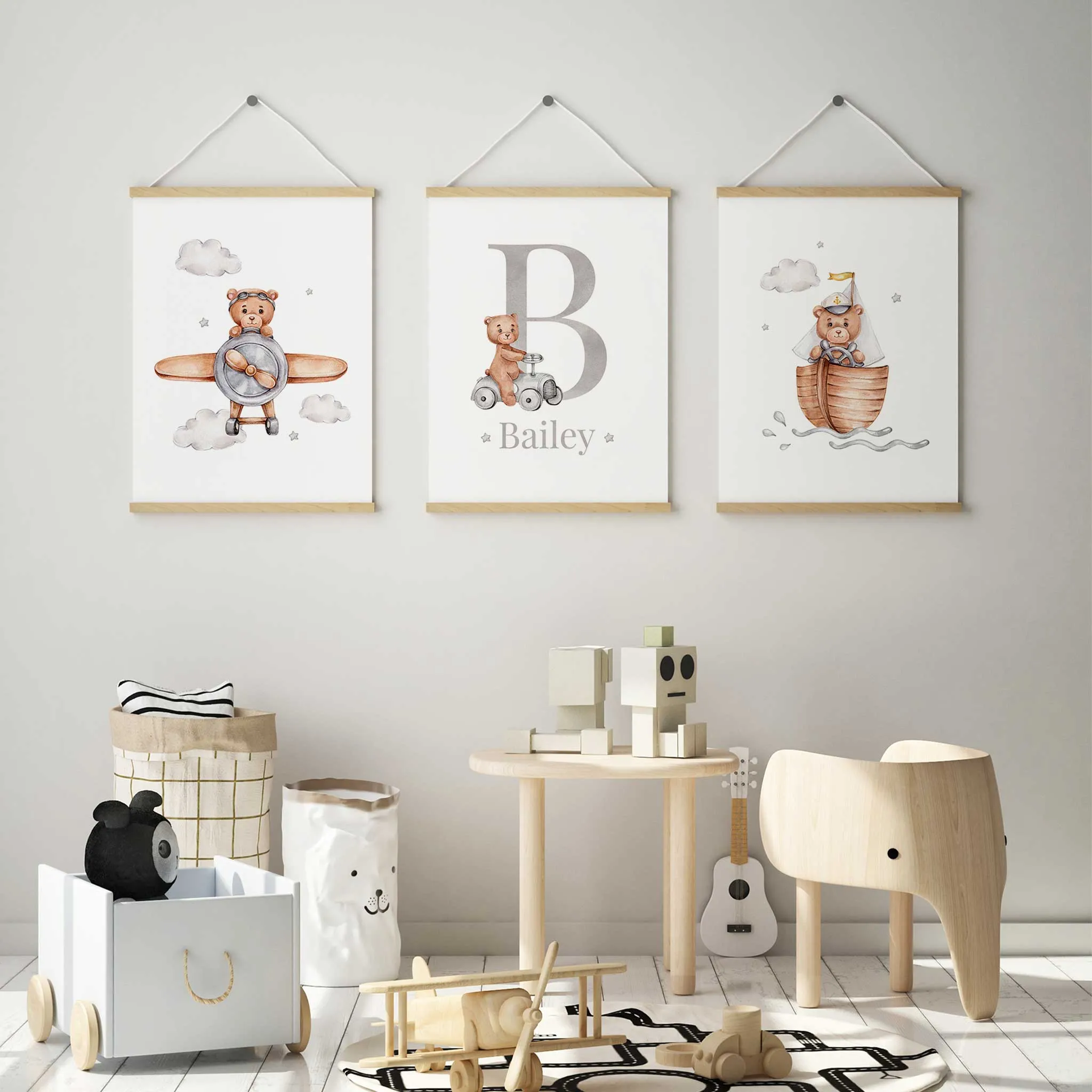 Personalised Boys Teddy Bears Prints