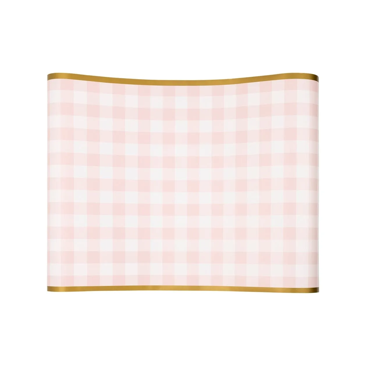 Pink Gingham Paper Table Runner