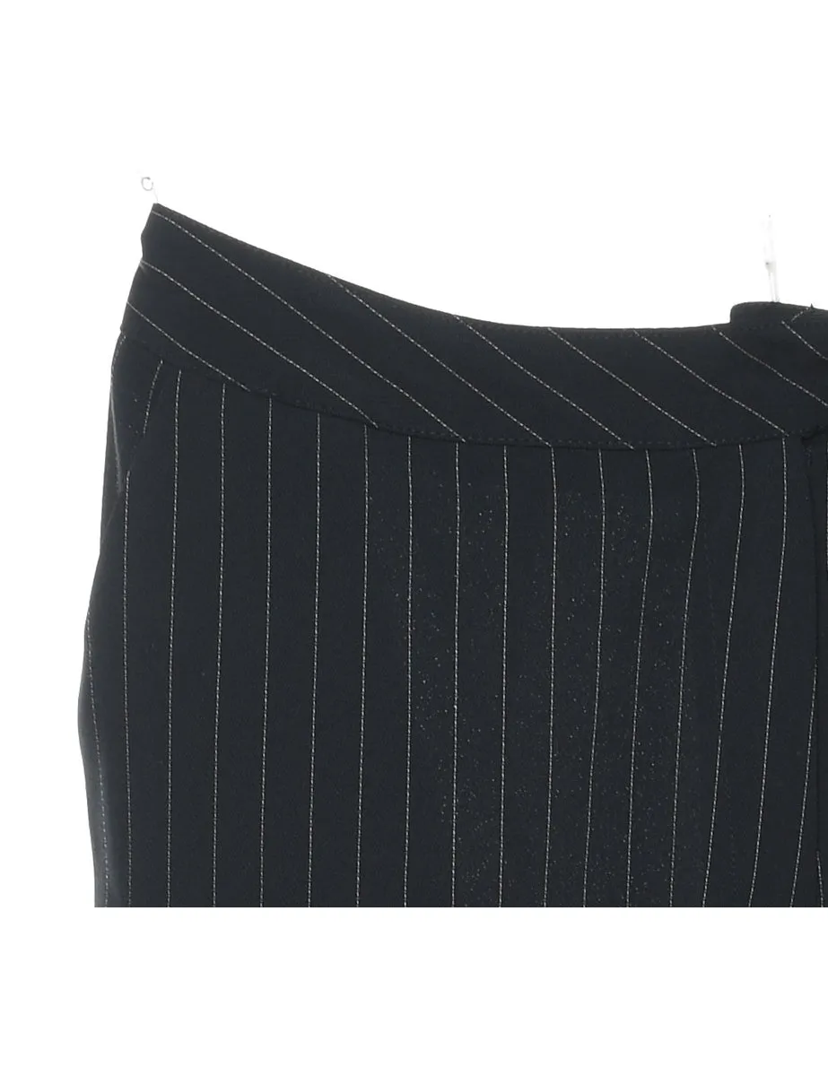 Pinstripes Black Trousers - W32 L31