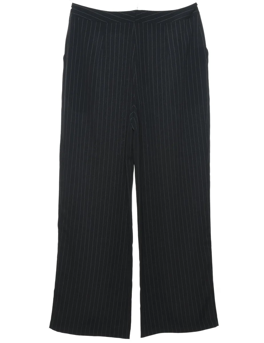 Pinstripes Black Trousers - W32 L31