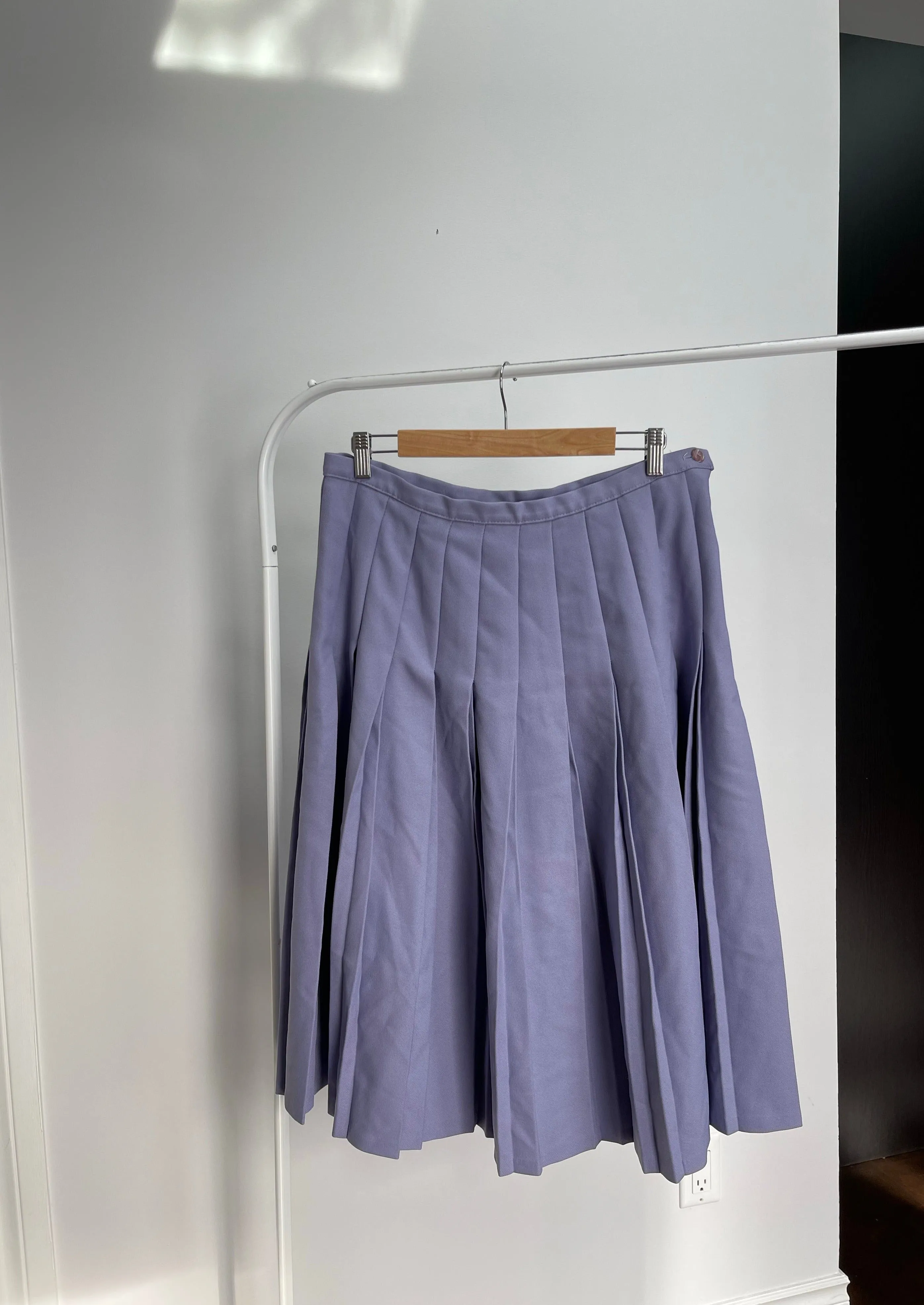 Pleated Lavender Midi Skirt - 33