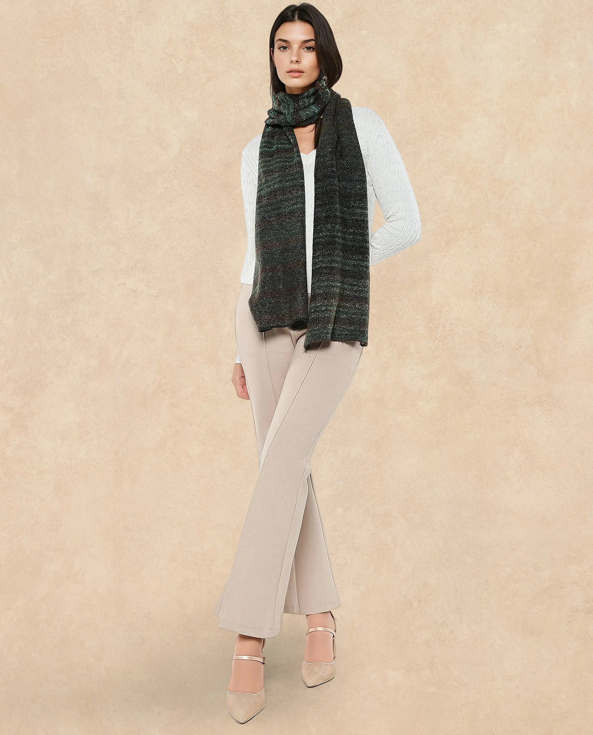 Rareism Women Muffy 4 Dusky Multi Plain Muffler