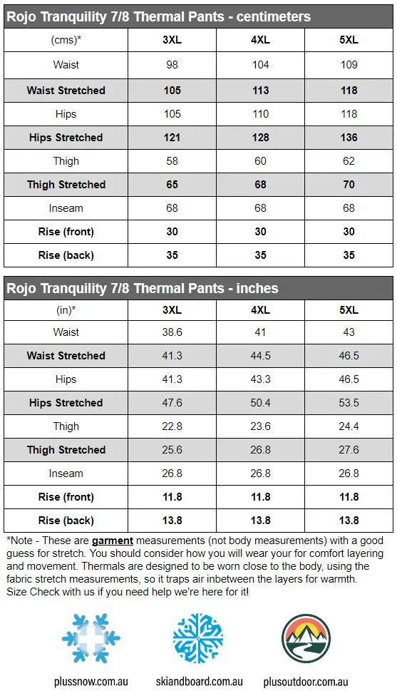 Rojo Tranquility 7/8 Womens Plus Size Thermal Pants Bouquet Sizes 3XL - 5XL