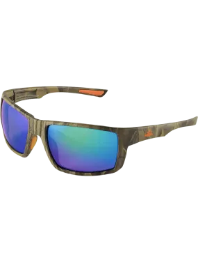 Sawfish™ Green Mirror Anti-Fog Lens, Woodland Camouflage Frame Safety Glasses - BH261016AF