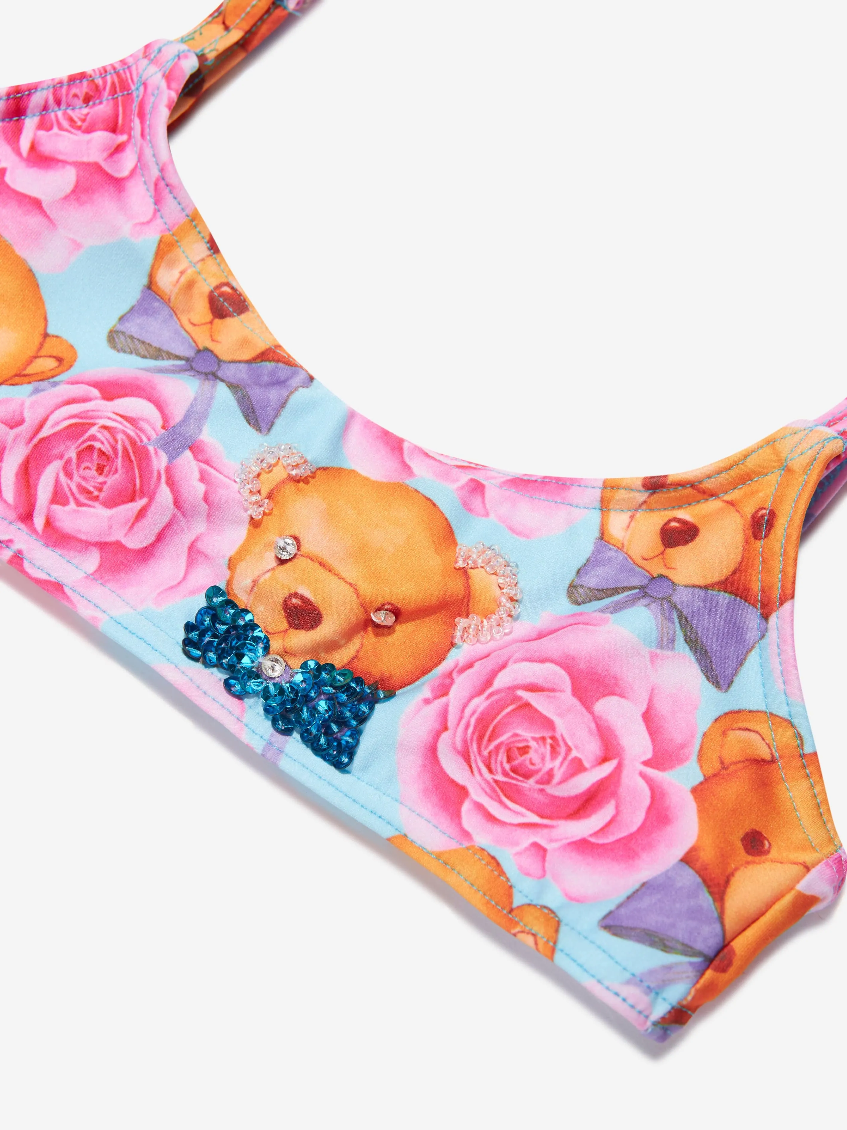 Selini Action Girls Teddy And Rose Bandeau Bikini in Blue