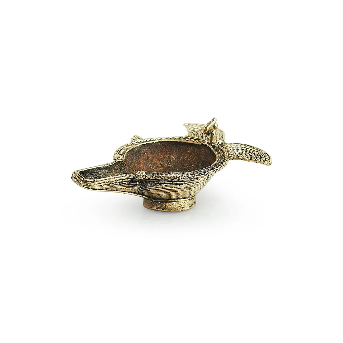 'Shimmering Diya' Handmade Brass Showpiece In Dhokra Art
