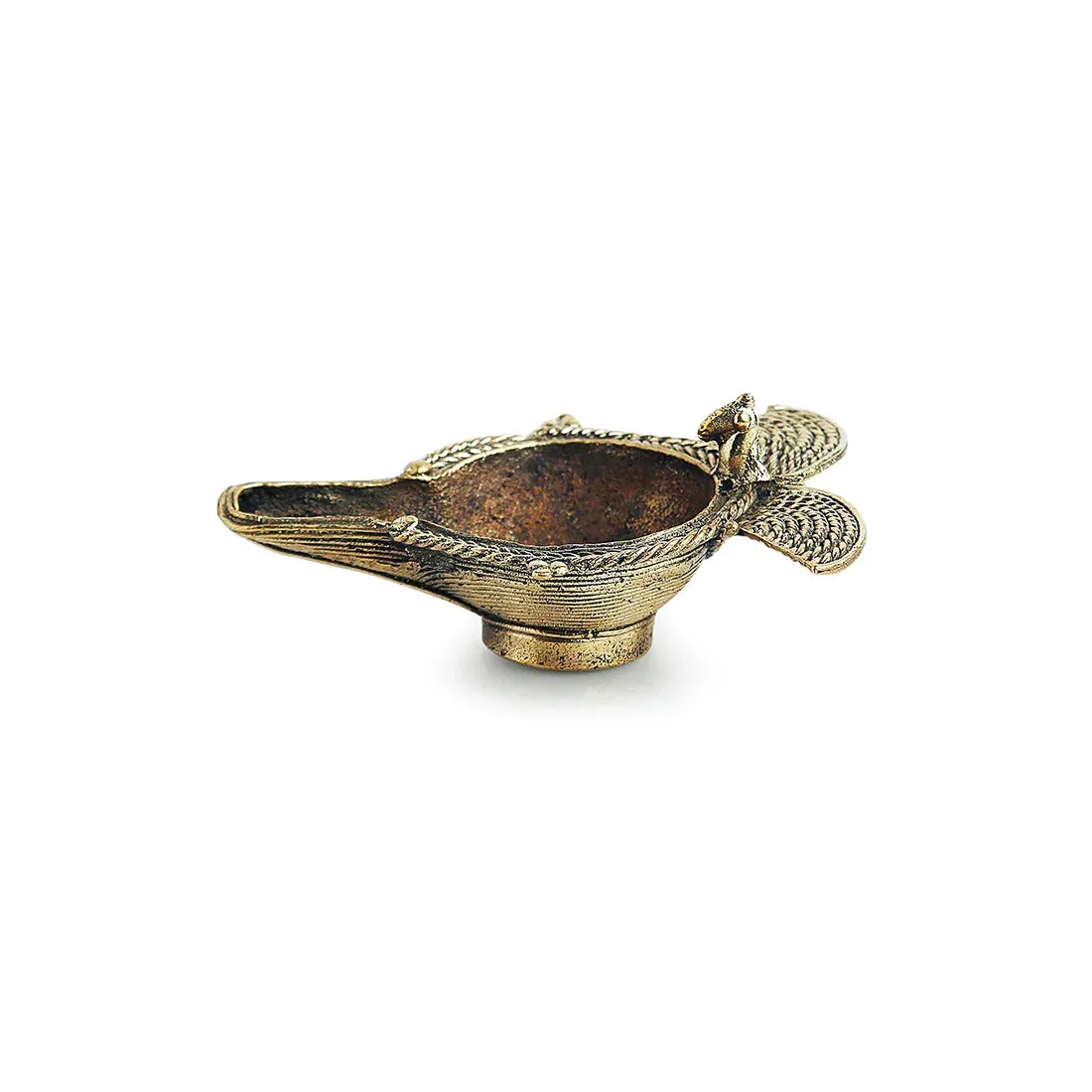 'Shimmering Diya' Handmade Brass Showpiece In Dhokra Art