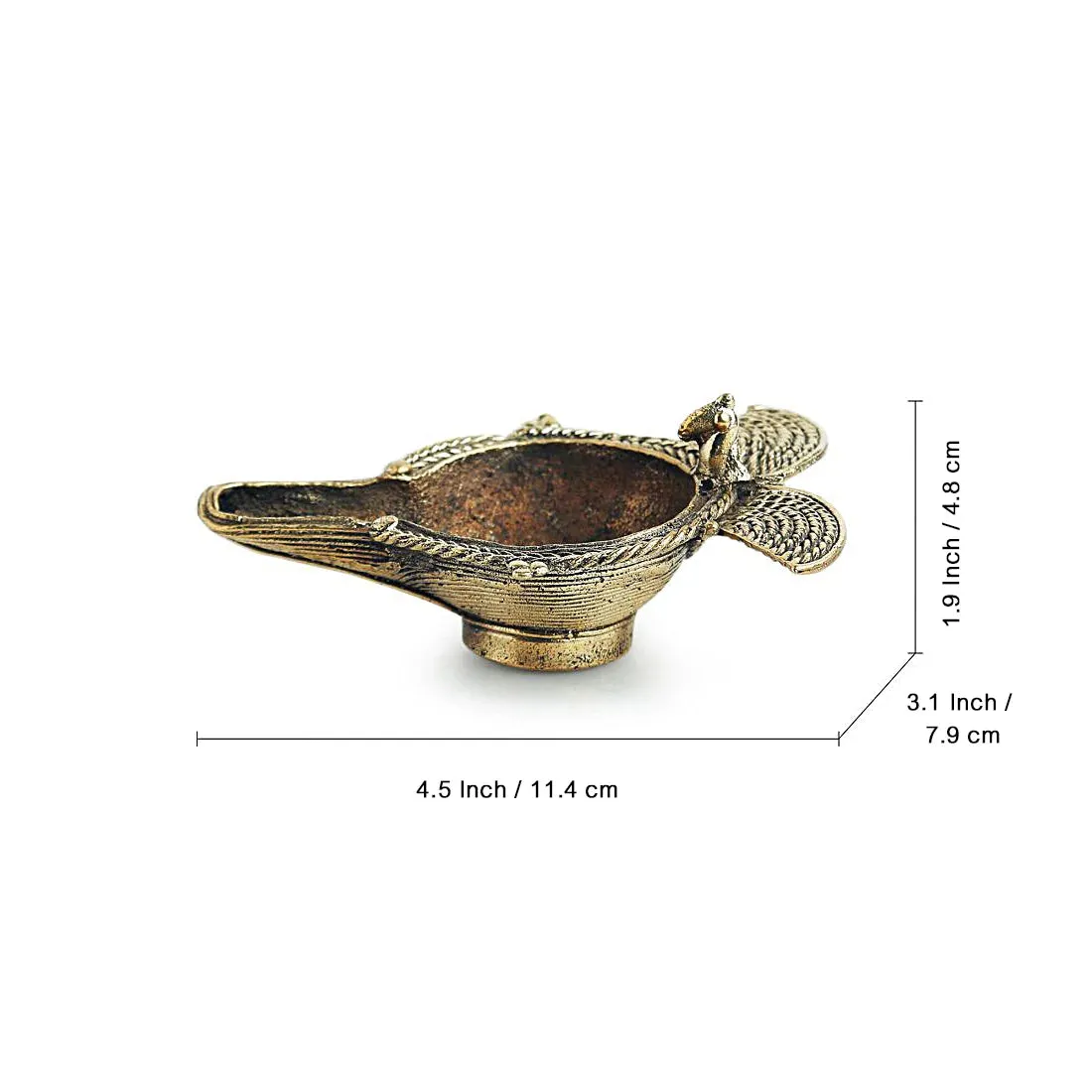 'Shimmering Diya' Handmade Brass Showpiece In Dhokra Art