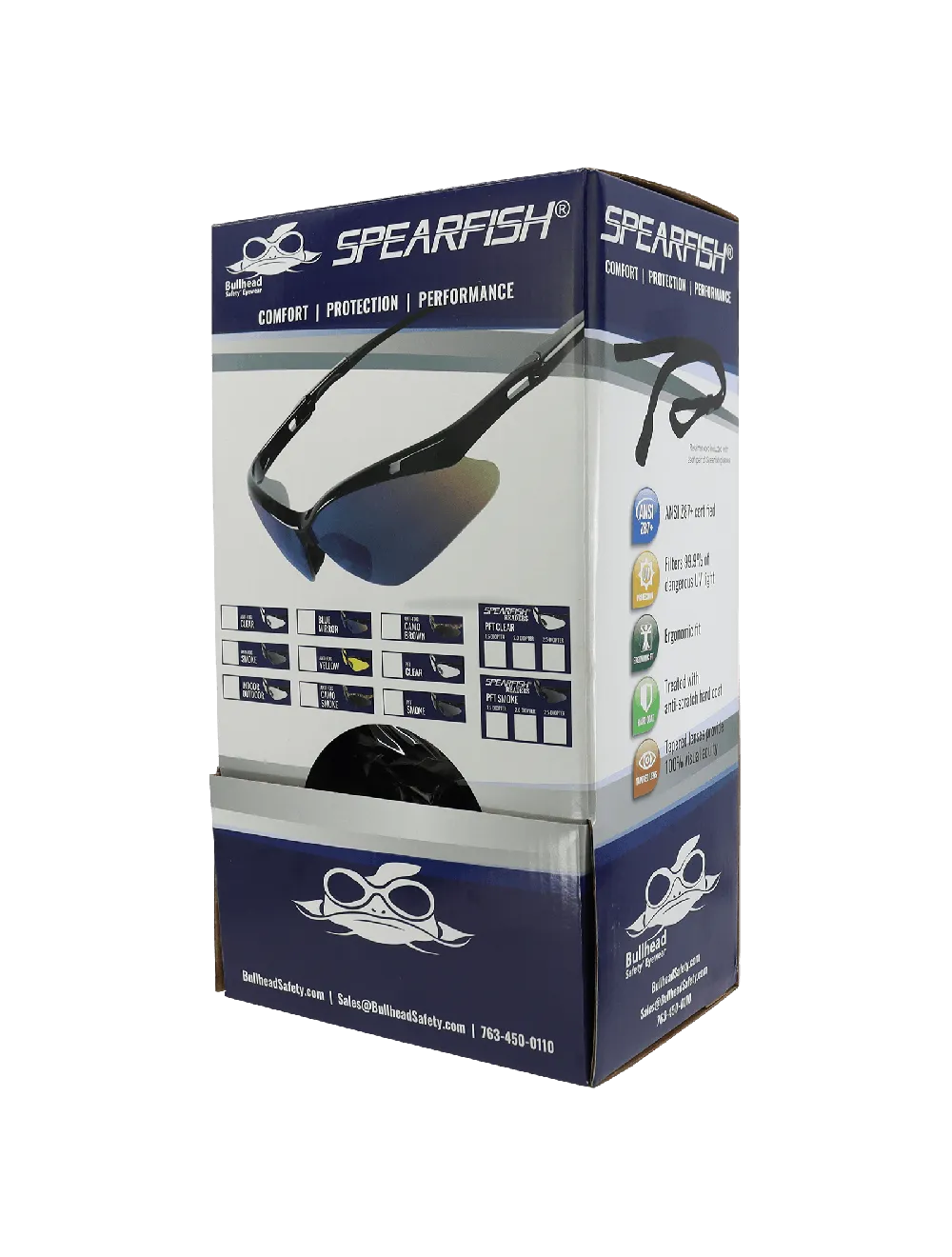 Spearfish® Yellow Anti-Fog Lens, Shiny Black Frame Safety Glasses - BH2254AF