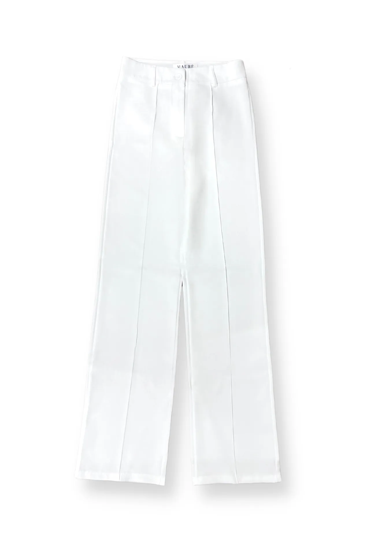 Straight leg pants met pressfold white (TALL)