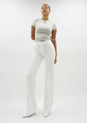 Straight leg pants met pressfold white (TALL)