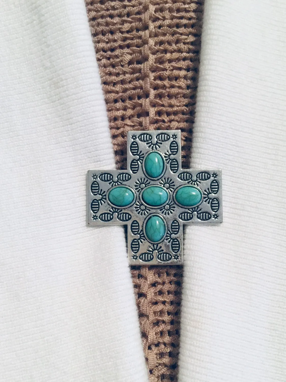 Sweater Clips Celtic Turquoise Cross Sweater Clip Cardigan Clasp Sweater Guard Art Deco Southwestern Gift Gifts for Her by Fabulici