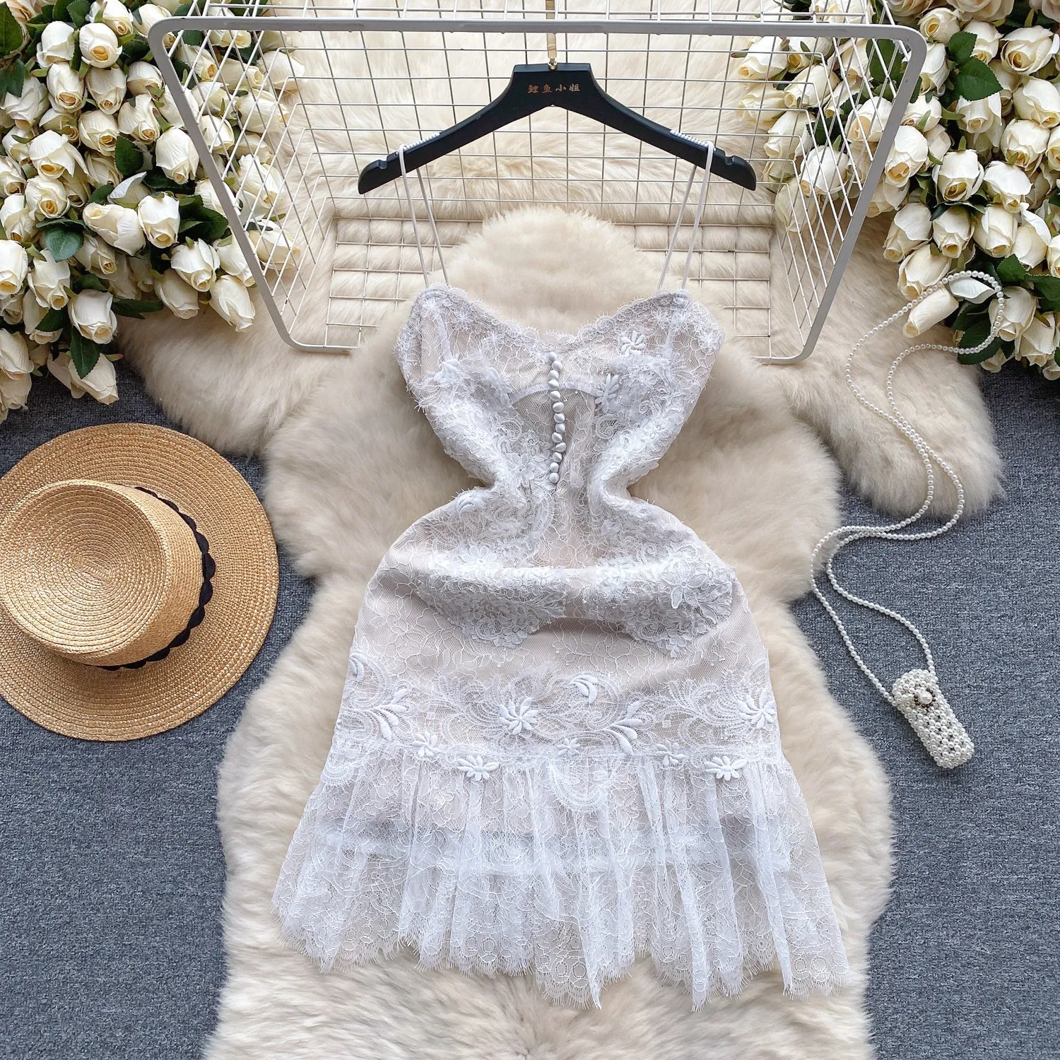 Sweetie Crochet Slip Bottoming Dress