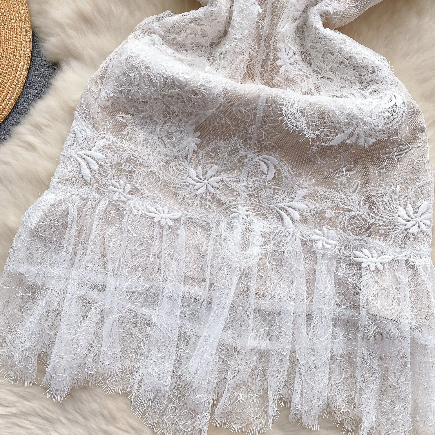 Sweetie Crochet Slip Bottoming Dress
