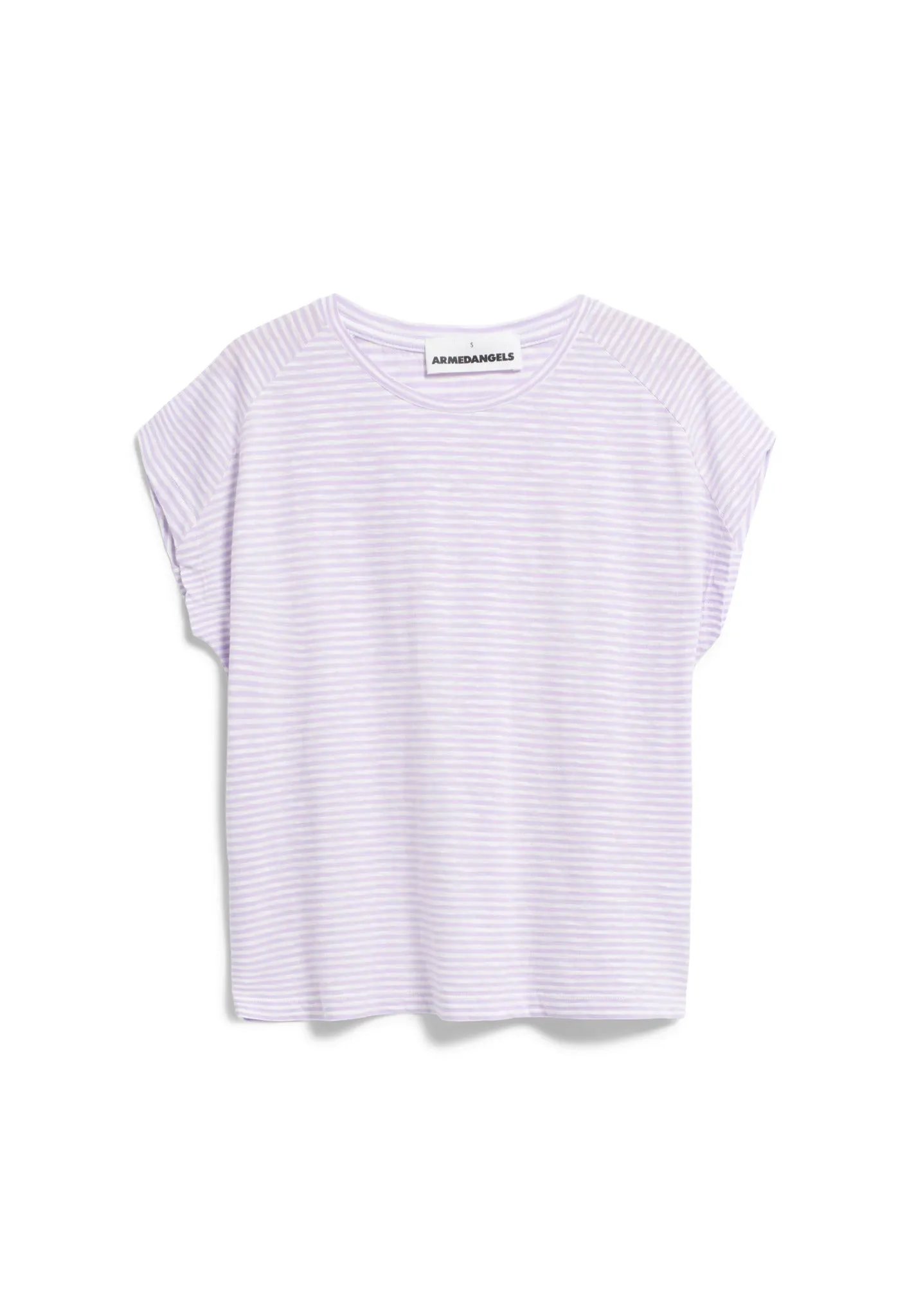 t-shirt - oneliaa striped - lilac / oatmilk