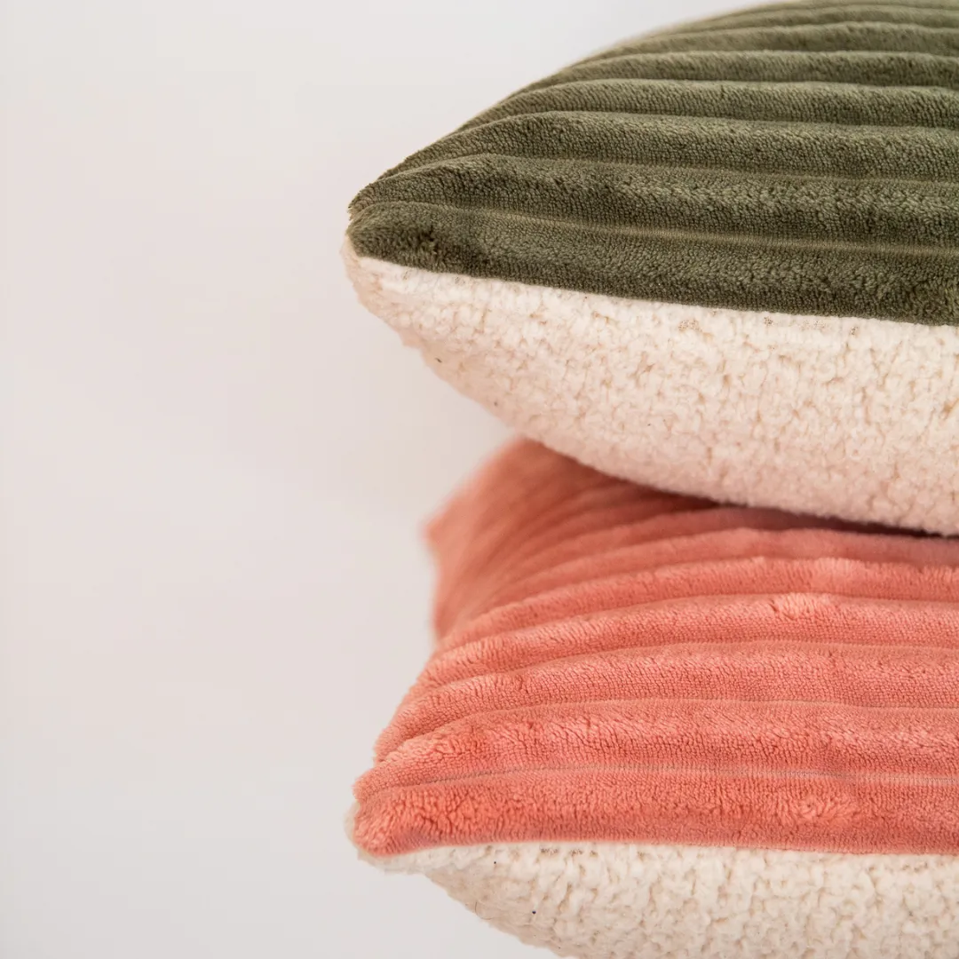 Teddy Fleece Cushion - Forest Green
