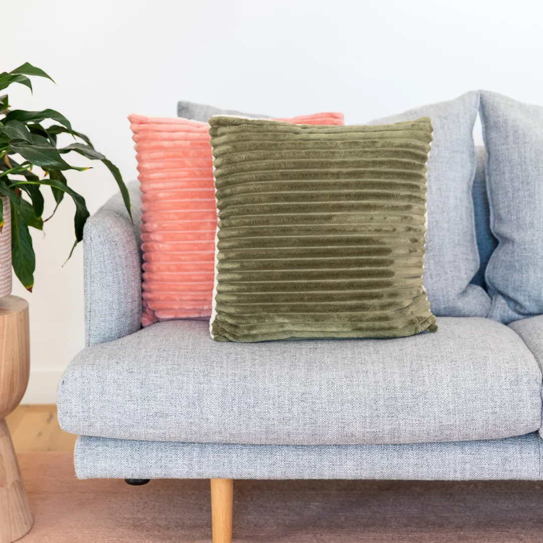 Teddy Fleece Cushion - Forest Green