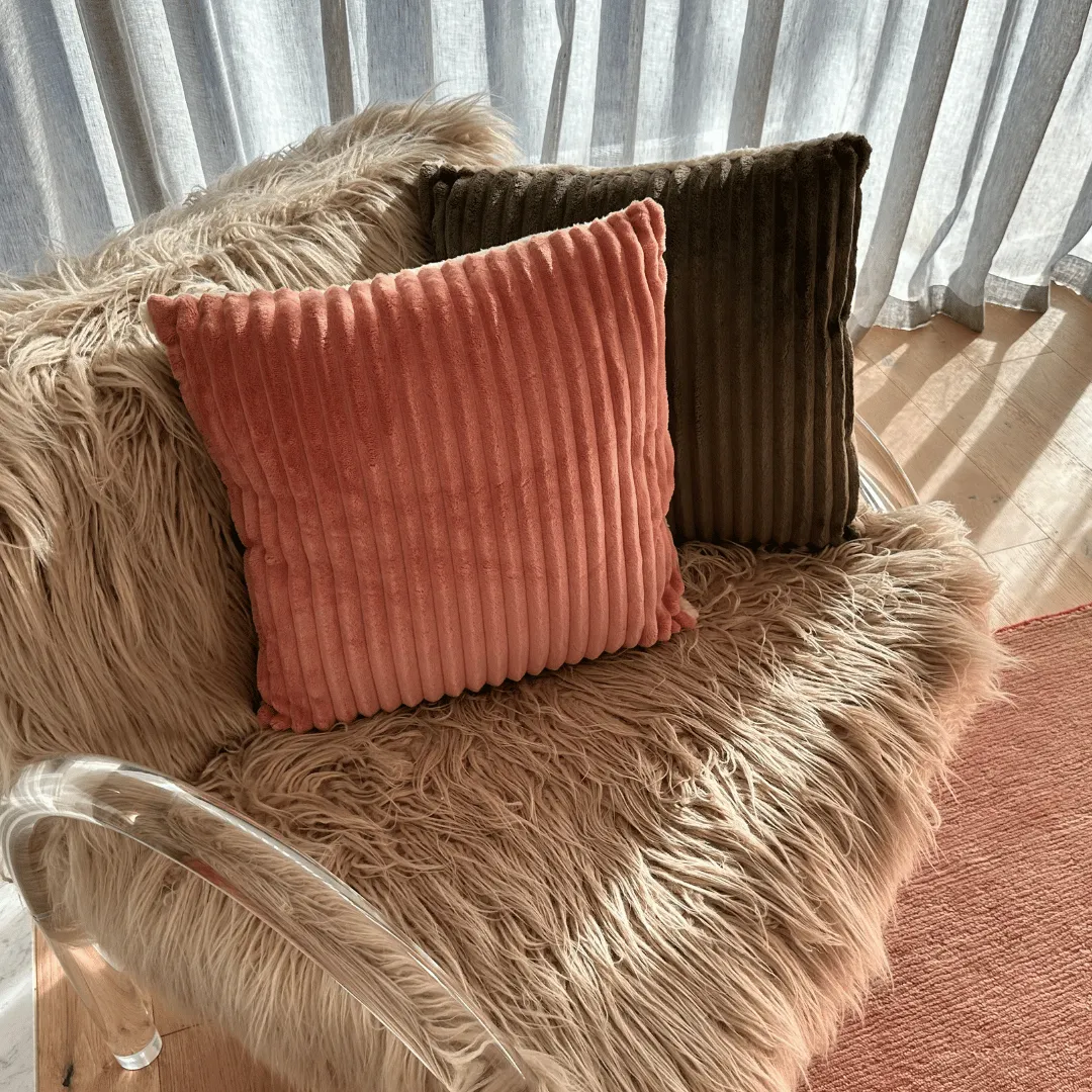 Teddy Fleece Cushion - Forest Green