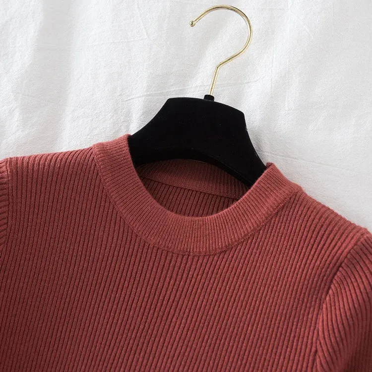 Thick buttoned Long Sleeve o-neck sweater