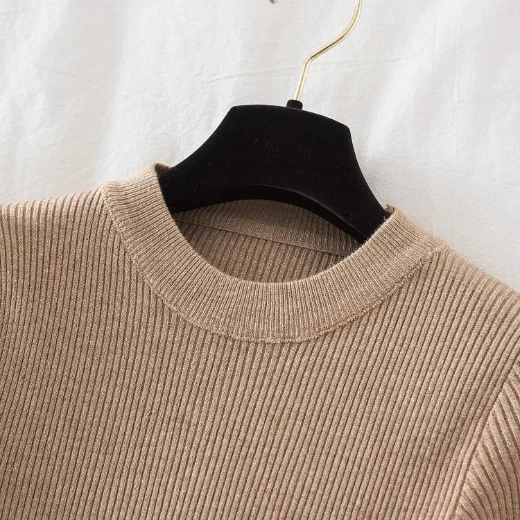 Thick buttoned Long Sleeve o-neck sweater