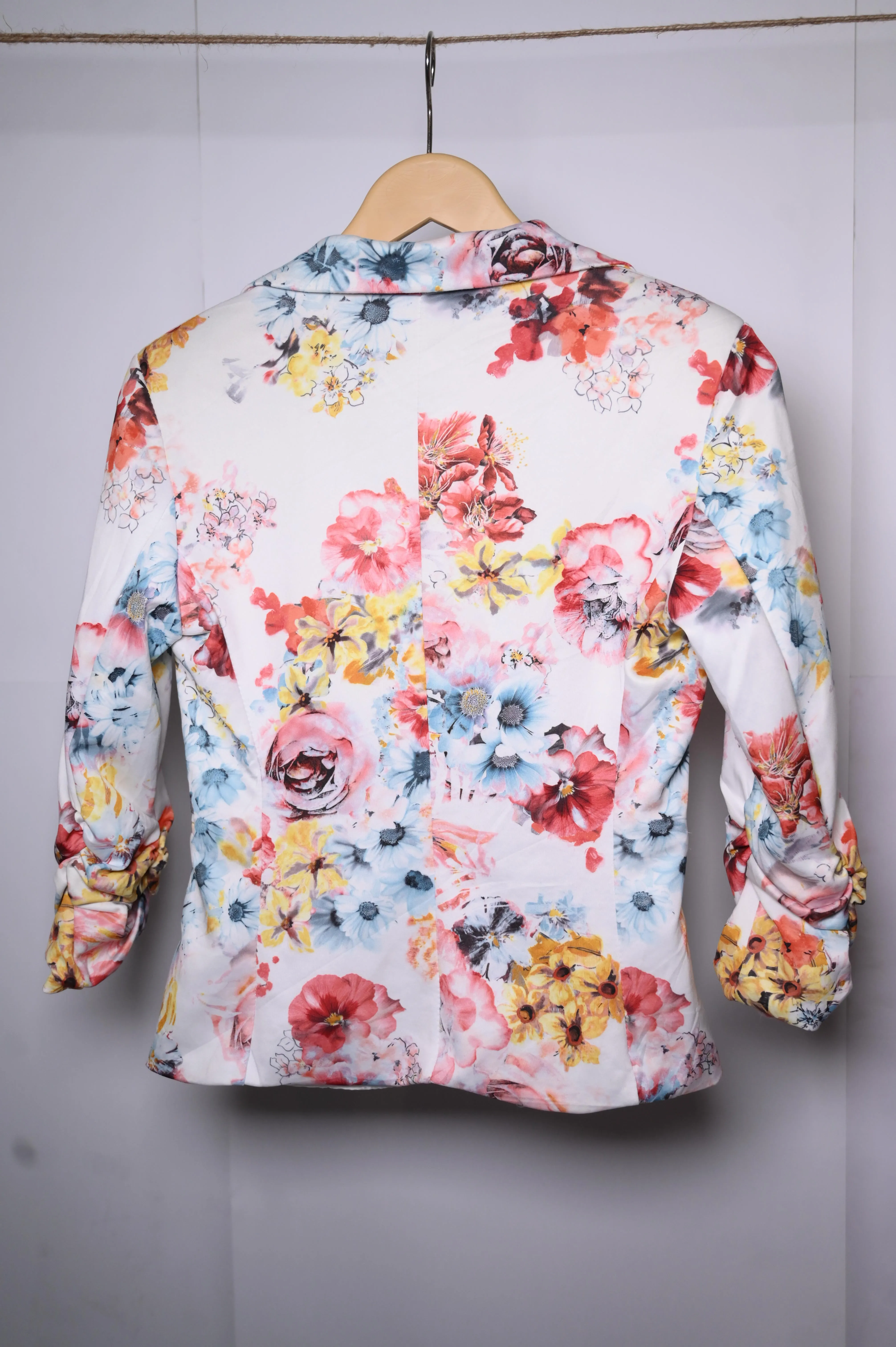 Thriftyfy Pink & White Medium Coat - Polyester