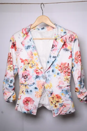 Thriftyfy Pink & White Medium Coat - Polyester