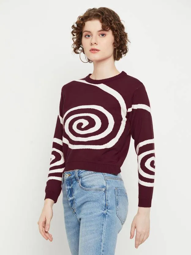 Timeless Wine Printed Sweater