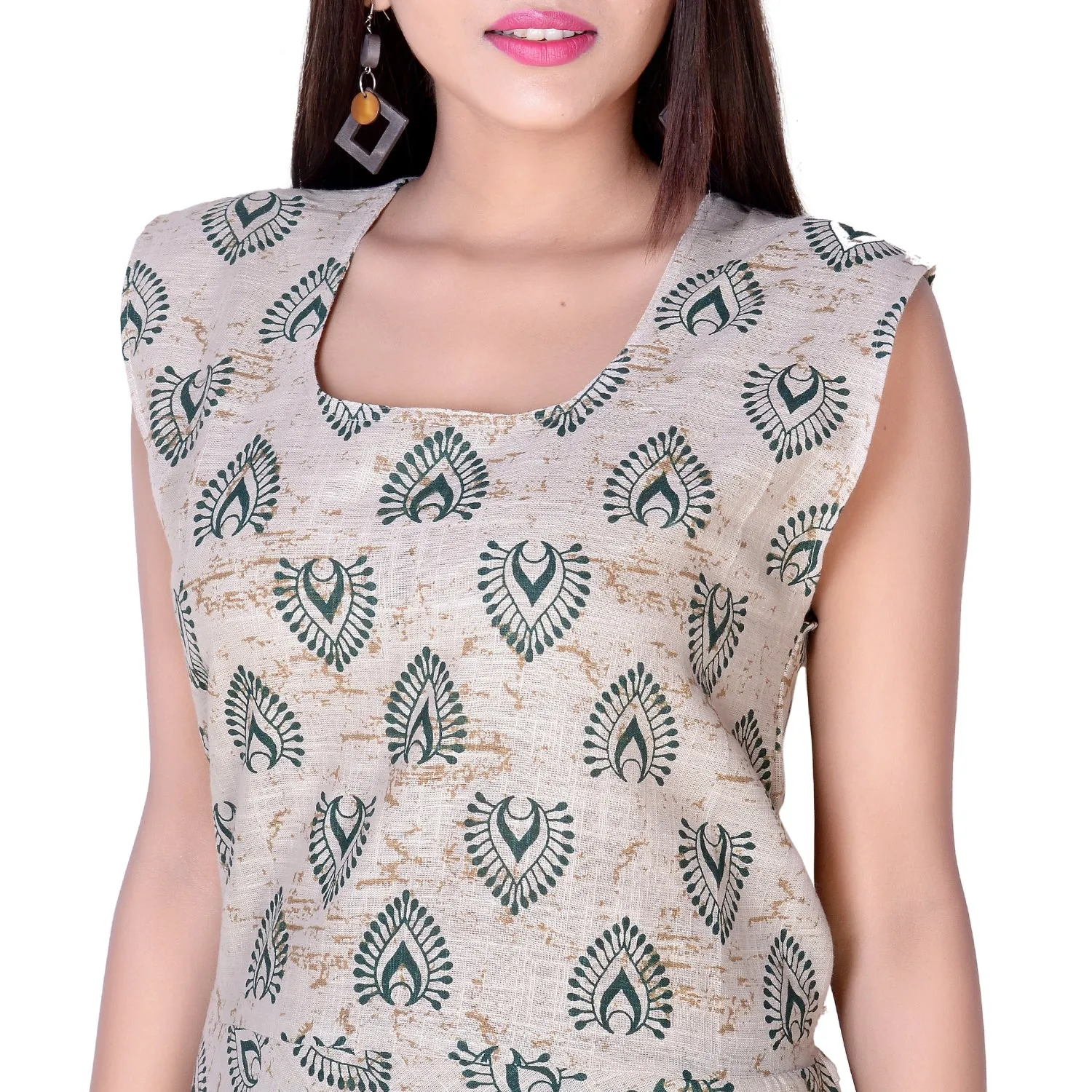 Traditional Green Rajasthani Buta Print