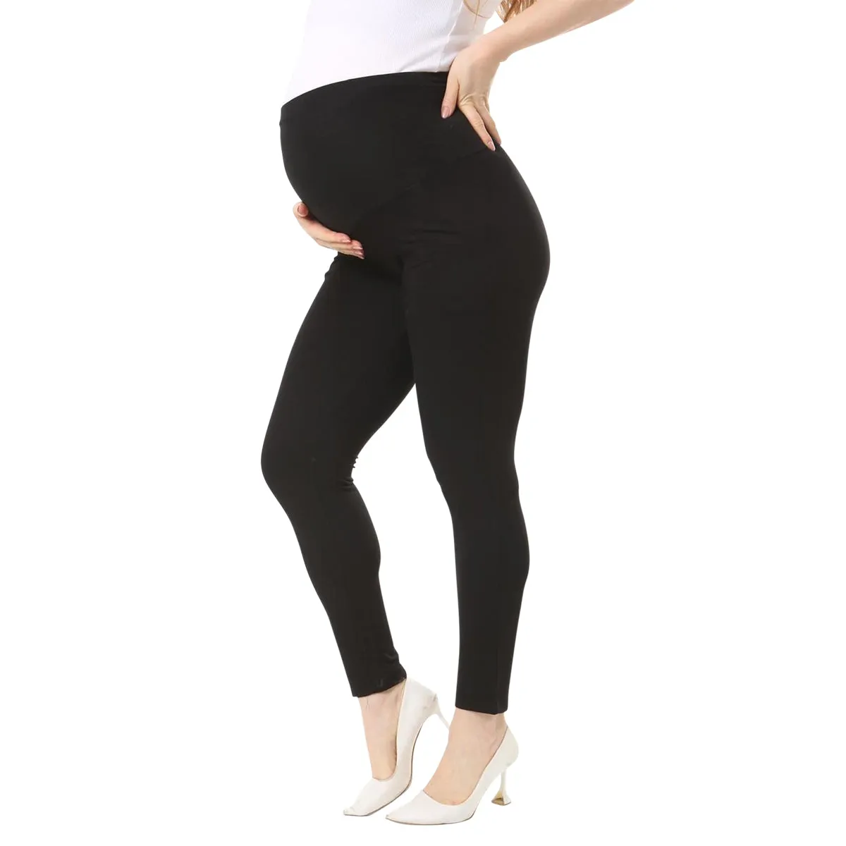 Womens Full Panel Cotton Maternity Leggings