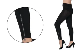 Women's Heavy Leggings w/ Diamond Zipper