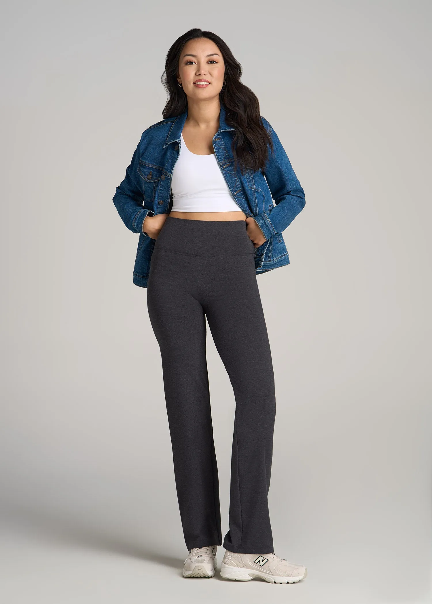 Women's Straight Leg Cotton Legging in Shadow Grey Mix