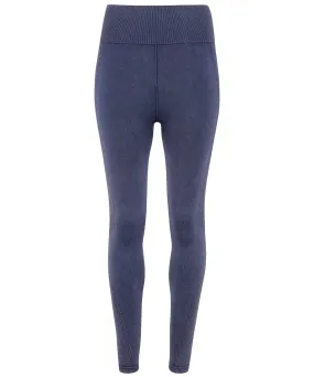 Womens TriDri® seamless 3D fit multi-sport denim look leggings | Indigo Denim